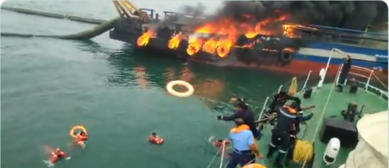 Visakhapatnam - Massive fire on ship, crew jumps into water to save lives--.png Visakhapatnam - Massive fire on ship, crew jumps into water to save lives--.png