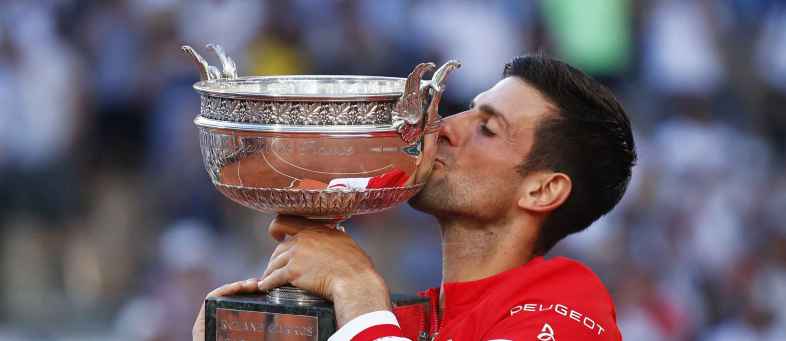 Djokovic made history by winning the French Open men's singles title.jpg Djokovic made history by winning the French Open men's singles title.jpg
